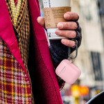 Wholesale Apple Airpods Charging Case Protective Silicone Cover Skin with Hang Hook Clip (Pink)